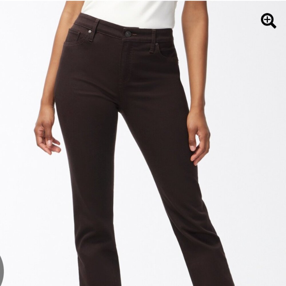 Chico's So Slimming Brown Jeans Size 2 Short Straight Leg Brown High Rise Jeans